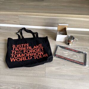 Justin Timberlake Forget Tomorrow‎ Tour VIP Merch / Cup License Plate Frame Tote